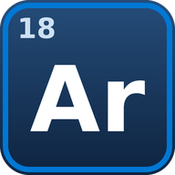 Argon atomic symbol icon — Ar, atomic number 18